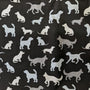 Fabric for the Best Buddy Welding Cap featuring light gray dog silhouettes on a black background — handcrafted by HD Welding Hats.