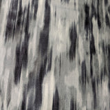 Brush Strokes Welding Hat featuring gray, black, and white abstract pattern on preshrunk cotton with a fire-resistant denim brim, made in the USA.