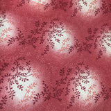 Burgundy Calico Welding Cap fabric with vine-style floral pattern in shades of burgundy and rose red on white, handcrafted from preshrunk cotton.