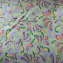 Frontier Paisley Sage Welding Cap fabric featuring sage green background with violet, orange, and green paisley pattern, handcrafted by HD Welding Hats.