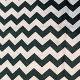 Green Chevron Welding Cap fabric with bold green and white zigzag pattern, handcrafted by HD Welding Hats with FR denim brim, Made in the USA.