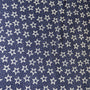 Just Stars Welding Cap fabric featuring white stars on a navy blue cotton background, handcrafted by HD Welding Hats with FR denim brim.
