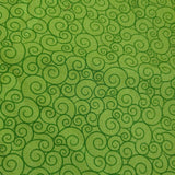 Lime green fabric with dark green swirling scroll pattern, used for HD Welding Hats Lime Scrolls Welding Cap.
