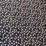 Meadow Welding Cap with pink and white floral print on black cotton, handmade in the USA by HD Welding Hats with FR denim brim.