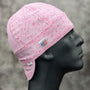 HD Welding Hats Pink Paisley Bandanna Welding Cap – light pink with white paisley print, handmade in the USA.