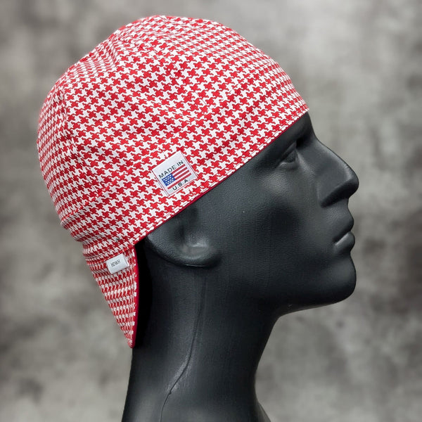 Red Houndstooth Welding Hat