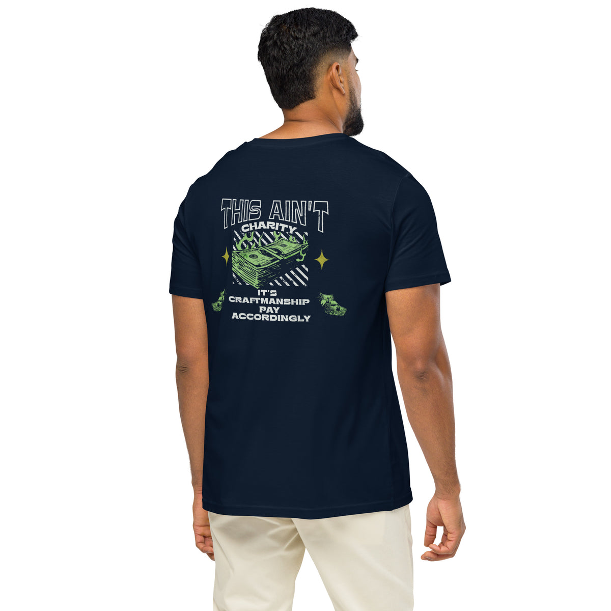 This Ain't Charity Tee in navy