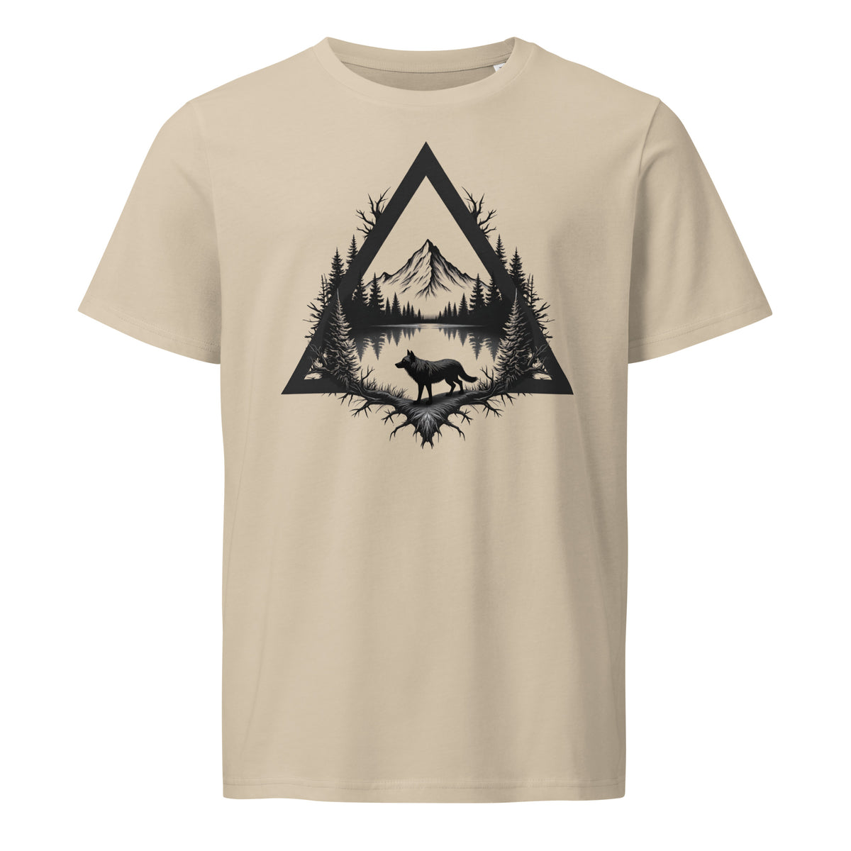 Wolf Scene in heather desert dust tee