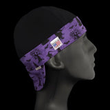 Halloween 2-Tone Welding Cap with purple haunted tree print and black crown, handmade by HD Welding Hats, Made in USA.