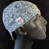 HD Welding Hats Proud to Serve Welding Cap – gray camouflage with military text, handmade in the USA.