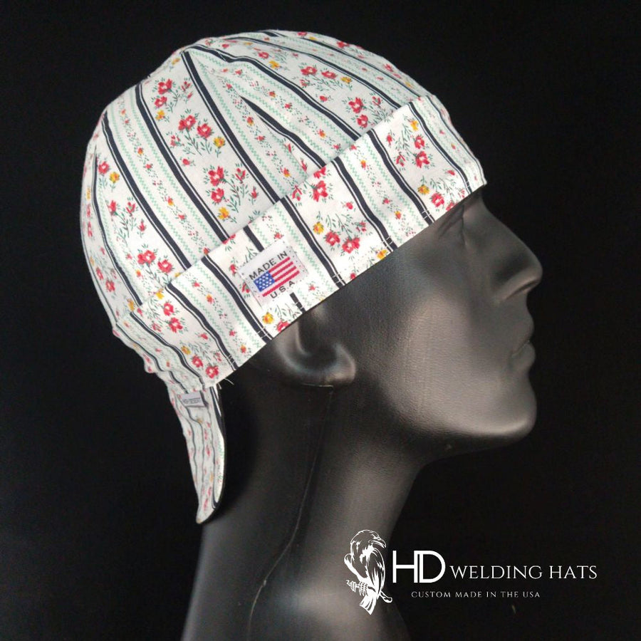 Floral Stripe Welding Cap