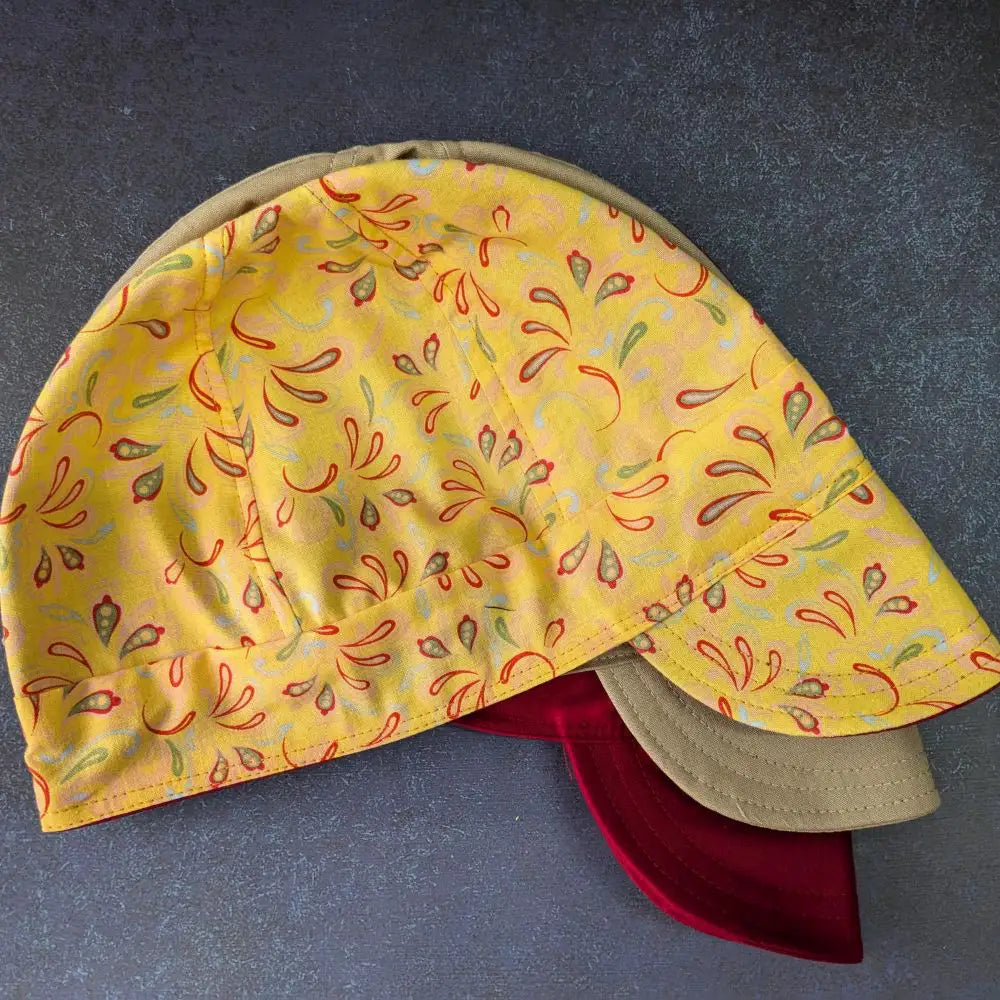 Frontier Paisley - Yellow Cotton Welding Cap |  HD Welding Hats