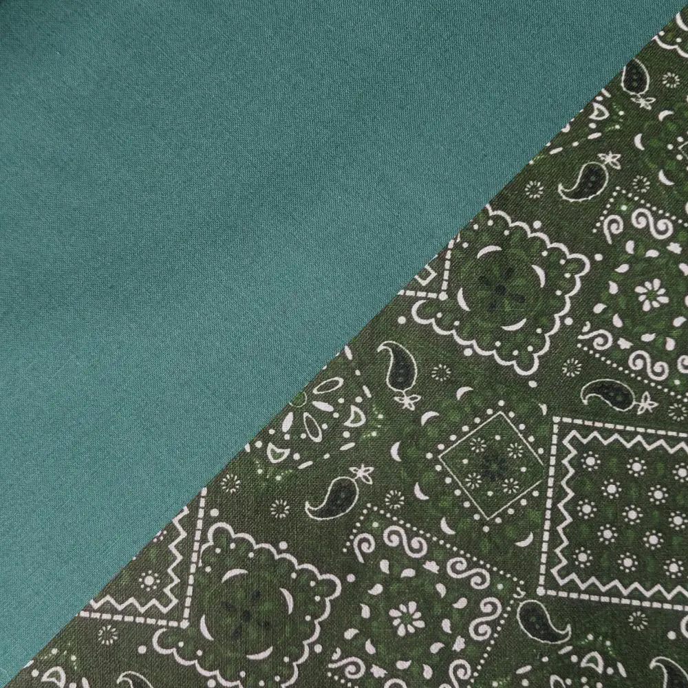 Hunter Green Bandanna 2 Tone Cotton Welding Cap |  HD Welding Hats