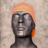 Orange Houndstooth Cotton Welding Cap |  HD Welding Hats