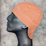 Orange Houndstooth Cotton Welding Cap |  HD Welding Hats