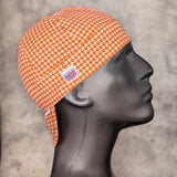 Orange Houndstooth Cotton Welding Cap HD Welding Hats