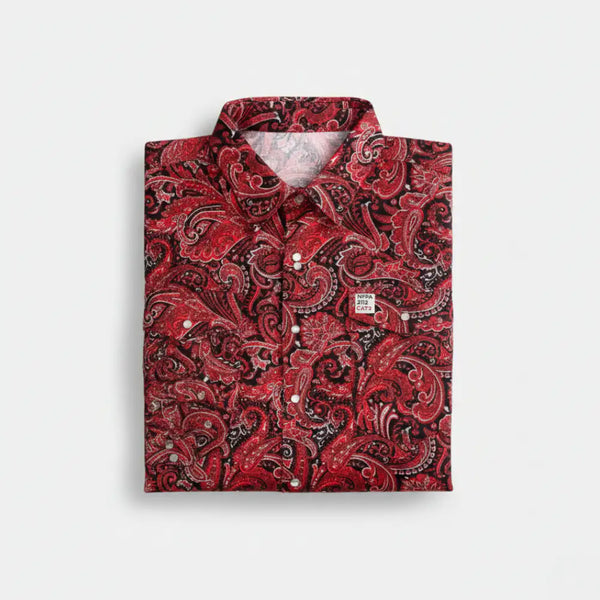 WoahBros Red Paisley FR Cotton Work Shirt