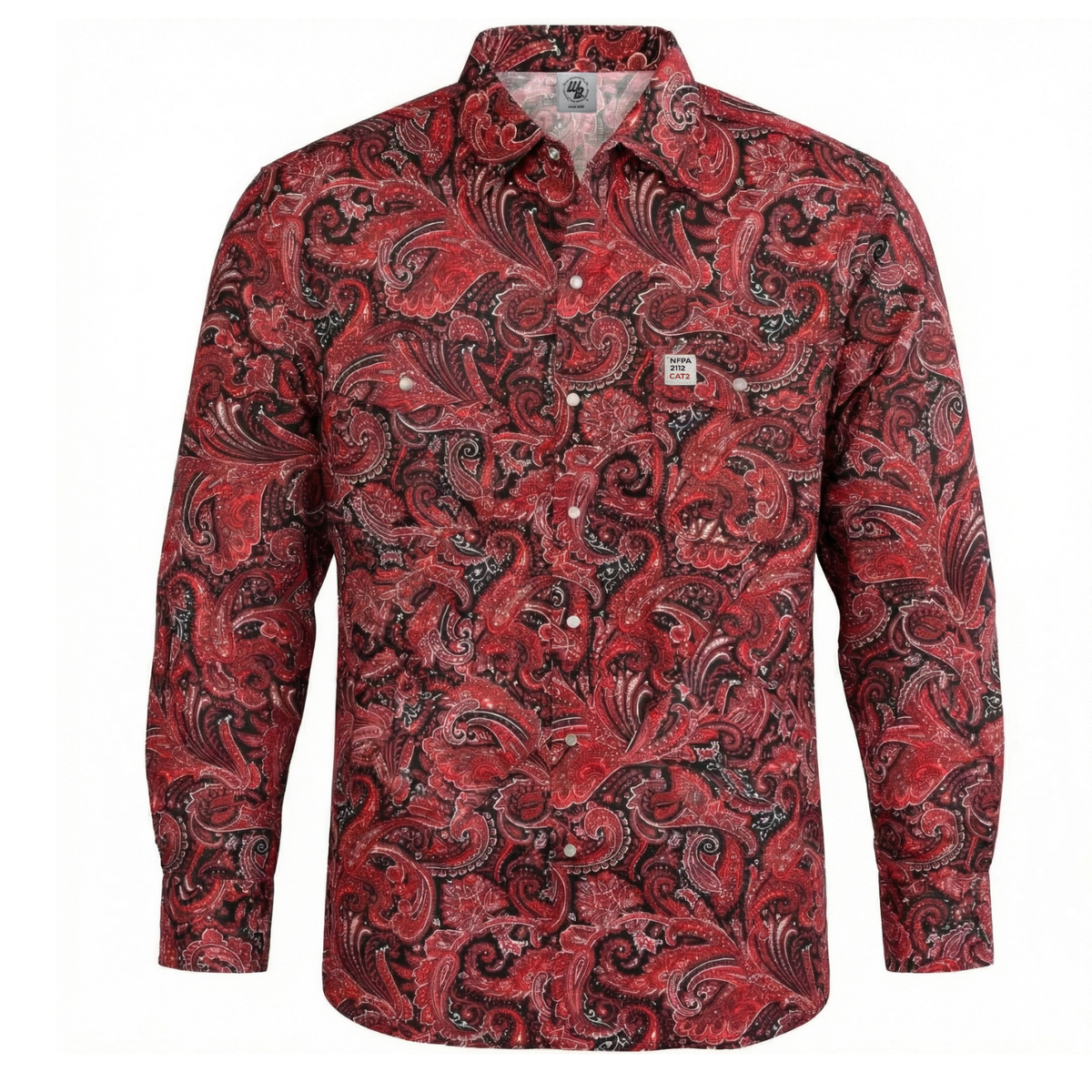 WoahBros Red Paisley FR Cotton Work Shirt