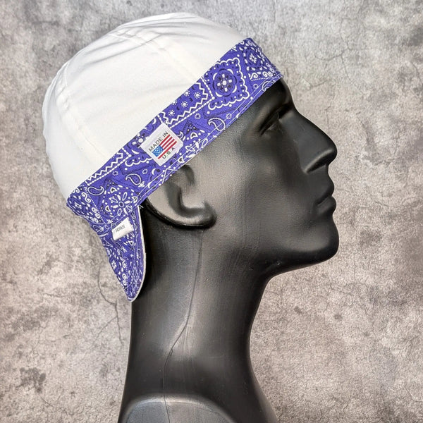 Purple Bandanna 2 Tone Cotton Welding Cap |  HD Welding Hats