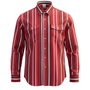 Red and white striped shirt on a white background