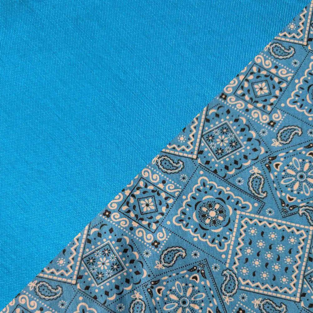 Turquoise Bandanna 2 Tone Cotton Welding Cap |  HD Welding Hats