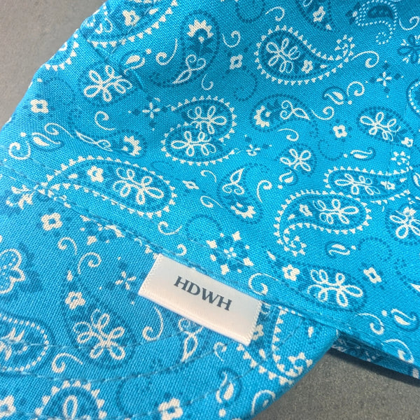 Turquoise Paisley Bandanna Welding Cap |  HD Welding Hats