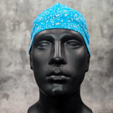 Turquoise Paisley Bandanna Welding Cap |  HD Welding Hats