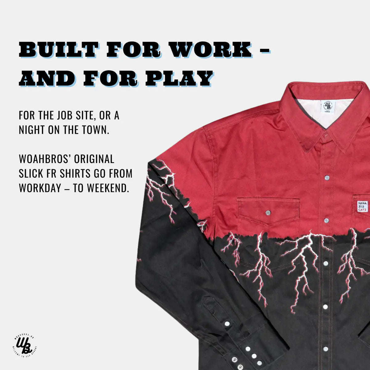 WoahBros McQueen FR Cotton Work Shirt |  HD Welding Hats