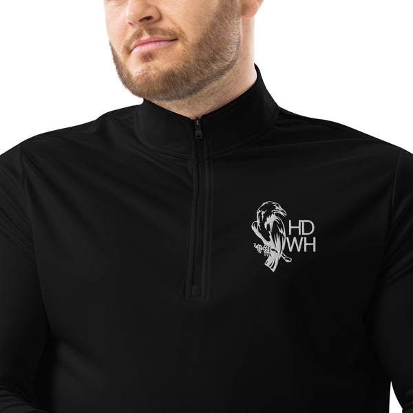 Black Adidas Quarter Zip Pullover Close up