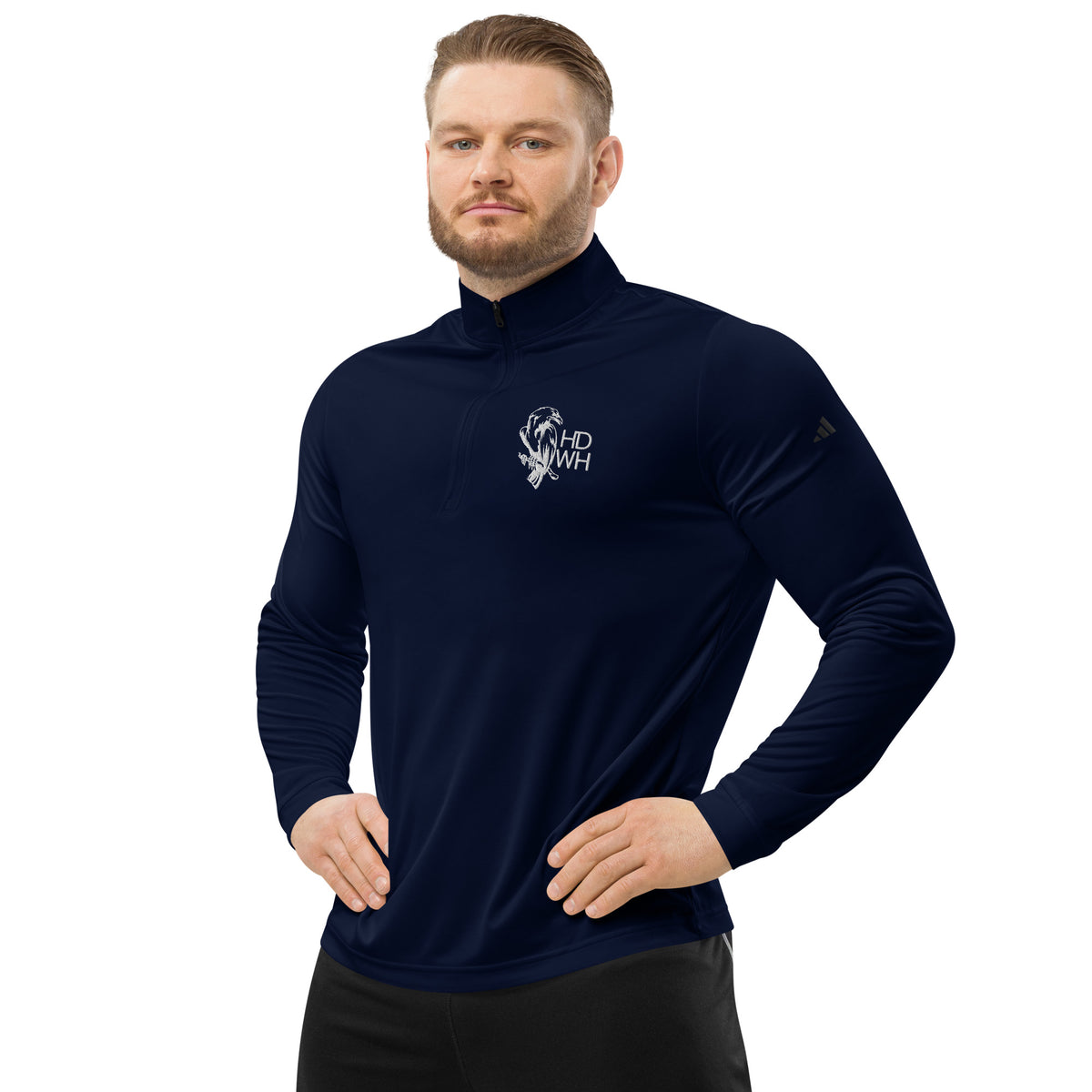 Navy Adidas Quarter Zip Pullover Fit Check