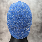 Blue Paisley Bandanna cotton welding cap back side view
