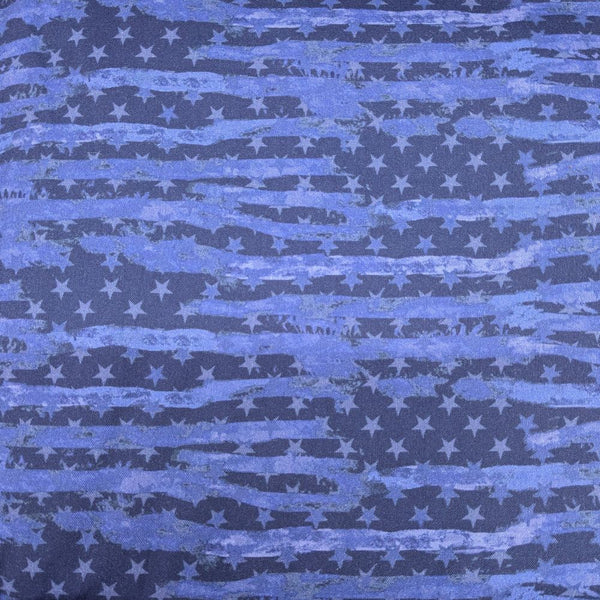 Blue Distressed Flag Fabric