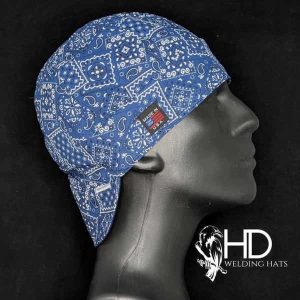 Navy Bandanna Welding Hat