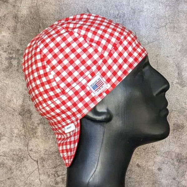 Red Checks Welding Hat