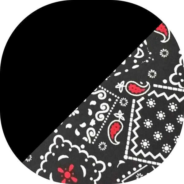 Black w/ Black & Red Bandanna band & brim