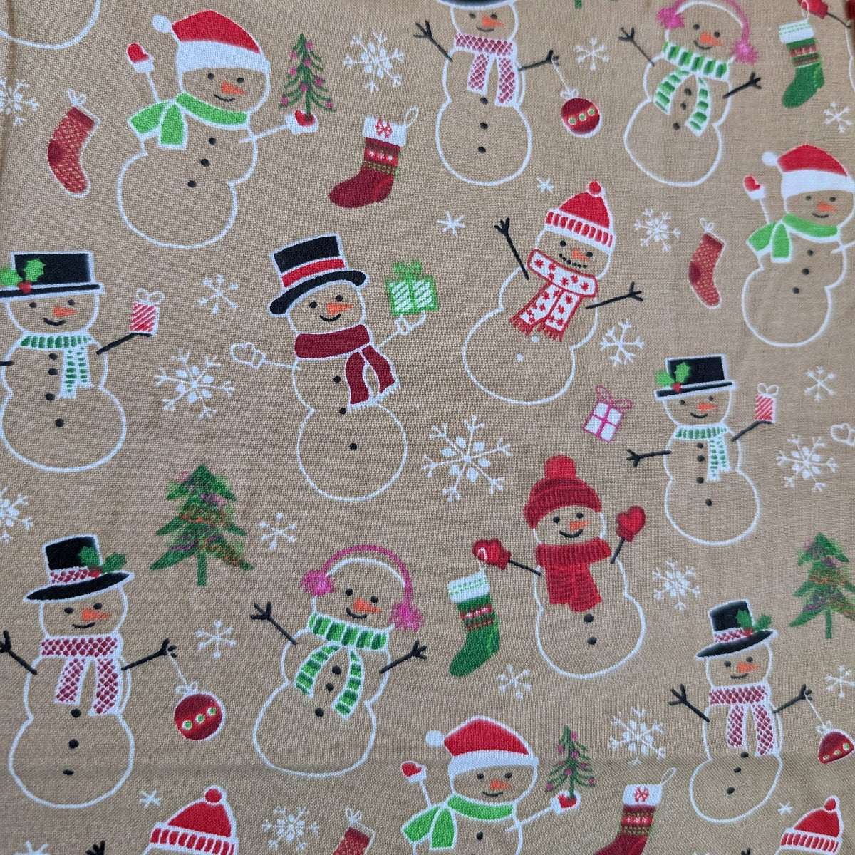 Vintage Snowman welding cap fabric