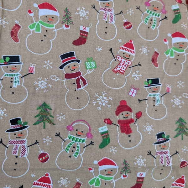 Vintage Snowman welding cap fabric