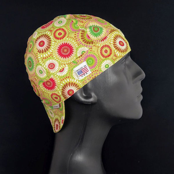 Lime Retro Medallion Welding Cap - HD Welding Hats