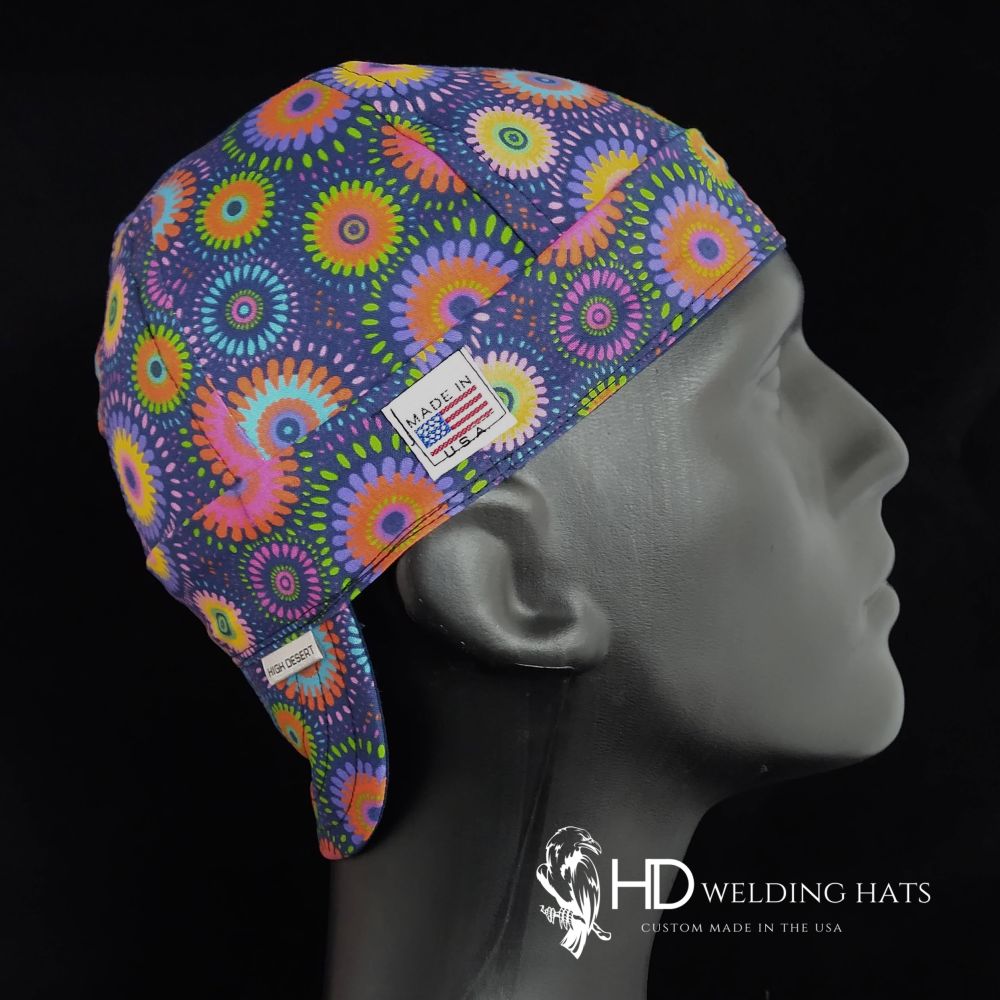 Navy Retro Medallion Welding Cap - HD Welding Hats