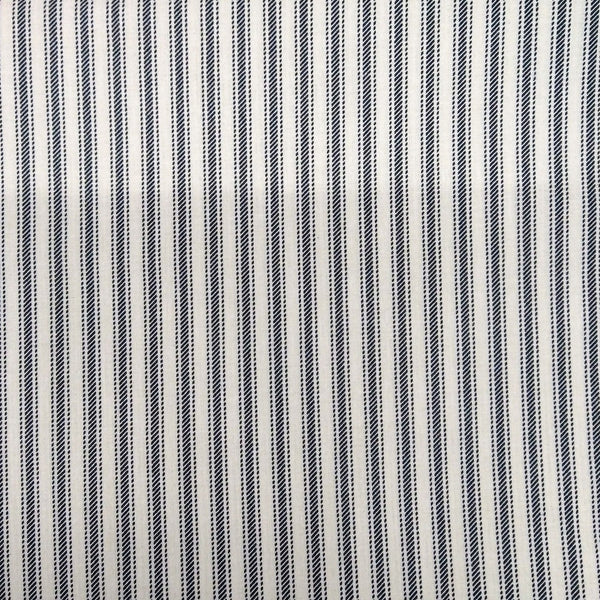 Gray Ticking Welding Hat fabric with gray-and-white vertical ticking stripes, handcrafted by HD Welding Hats with FR denim brim, Made in the USA.