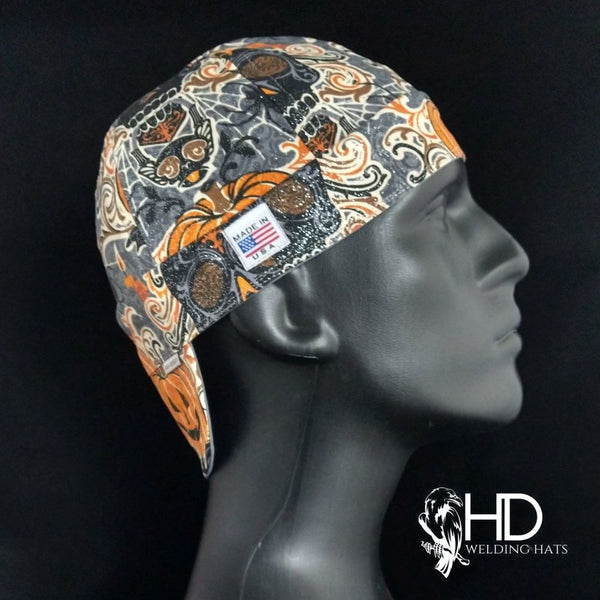 Halloween Damask Welding Cap