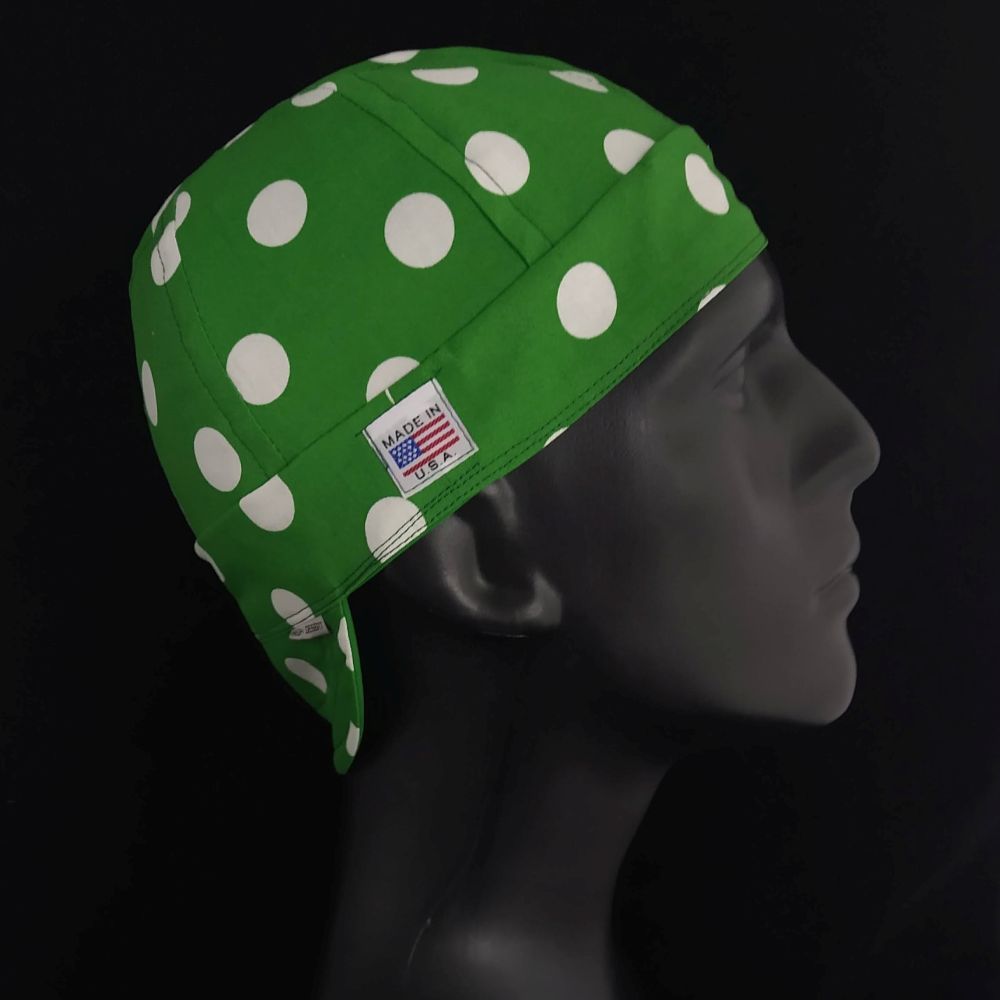 Kelly Green Dots Welding Cap