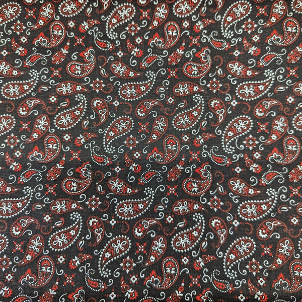 Black & Red Paisley Bandanna Welding Hat - HD Welding Hats
