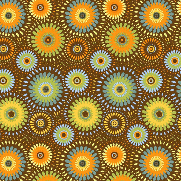 Brown Retro Medallion Welding Fabric