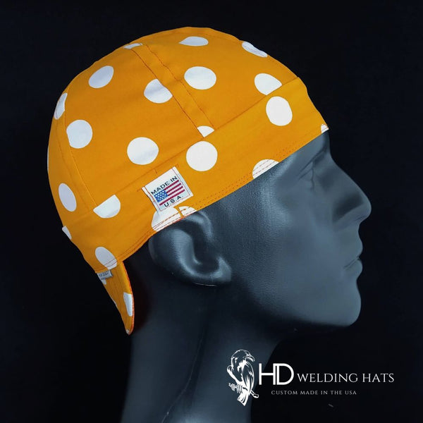 Orange Dots Welding Hat