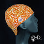Orange Swirl Batik Welding Hat