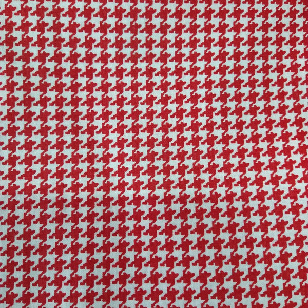 Red Houndstooth Welding Fabric